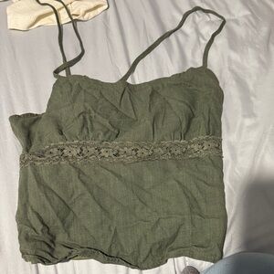 La Hearts Forest Green Lace Cami Top